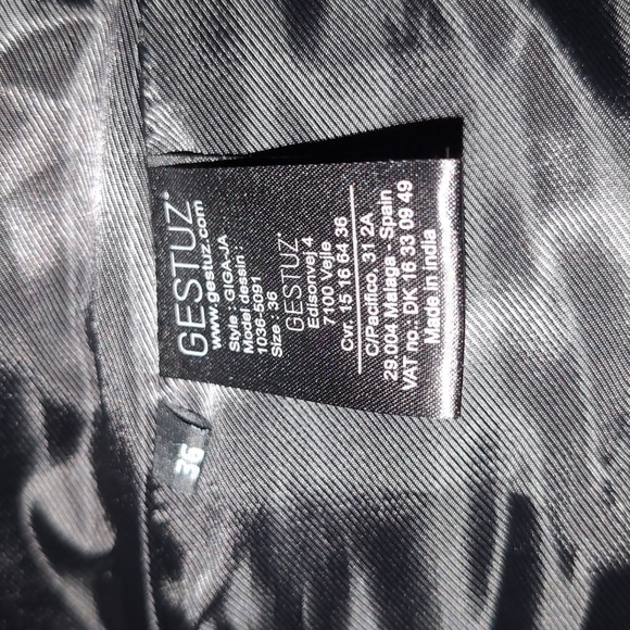 GESTUZ Genuine LEATHER Puffer Jacket. Black. Size EU36 (Medium) Unisex - Picture 8 of 9